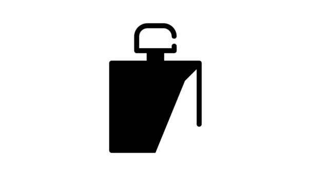 Perfume bottle black icon animation — Stock Video