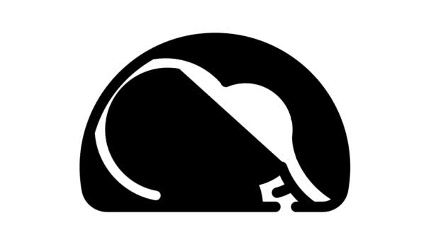 Concha marina negro icono de animación — Vídeos de Stock