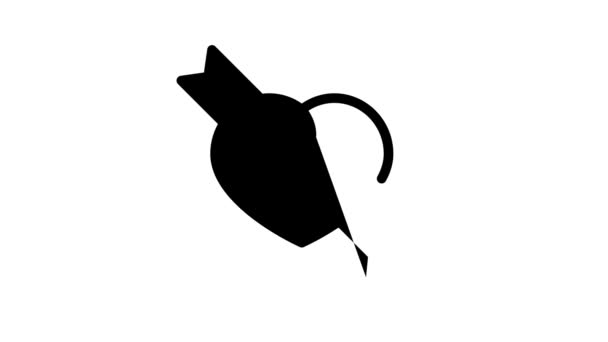 Чёрная иконка с пирсингом — стоковое видео