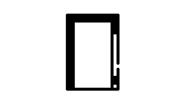 Door renovation black icon animation — Stock Video