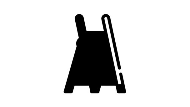 Herramienta escalera animación icono negro — Vídeo de stock