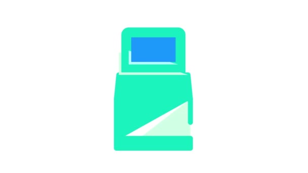 Bankomat kiosk kolor ikona animacja — Wideo stockowe