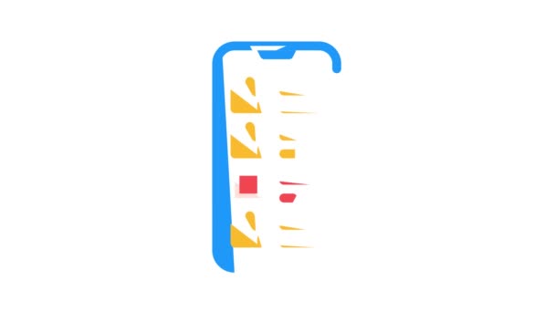 Ulasan di animasi ikon warna layar telepon — Stok Video