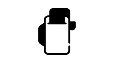 Siyah simge canlandırması olan yazar kasa