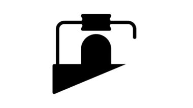 Komisyon ofisi siyah simge canlandırması