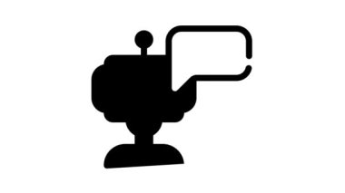 Robot astronot siyah simge canlandırması