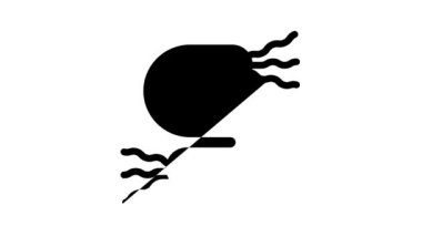 spirilla bakterisi siyah simge canlandırması