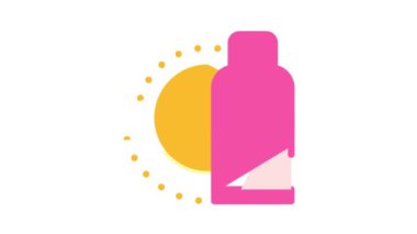 Güneş koruyucu deri şişesi renk simgesi canlandırması