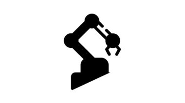 Robotik kol ai siyah simge animasyonu