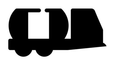 sıvı nakliye kamyonu siyah simge canlandırması