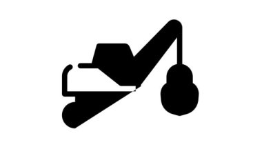 çekici kazıcı siyah simge canlandırması