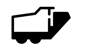 Çöp kamyonu siyah simge canlandırması