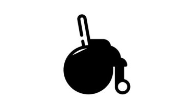 Tekerlekli sandalye siyah simge canlandırması