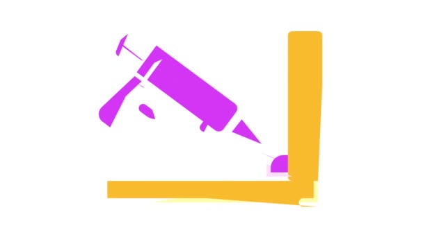 Animación icono de color pegamento impermeable — Vídeos de Stock
