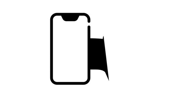 Loystick teléfono juego negro icono de animación — Vídeos de Stock
