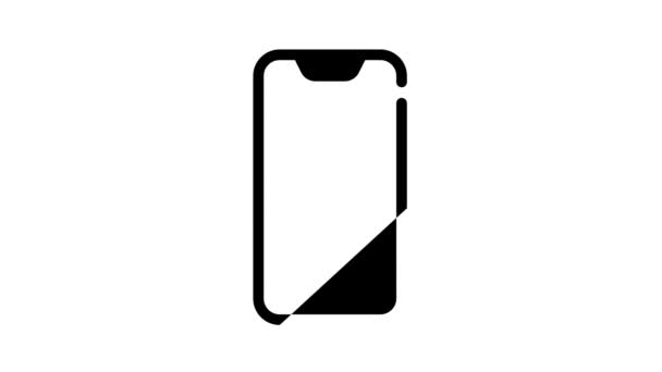 Juego puntuación teléfono pantalla negro icono de animación — Vídeos de Stock