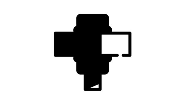 Parafuso de fixação camada impermeável animação ícone preto — Vídeo de Stock