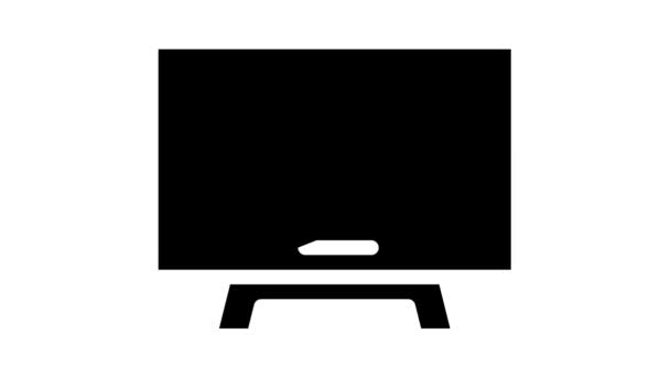 Sport nieuws tv glyph pictogram animatie — Stockvideo