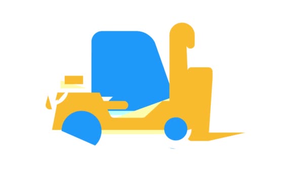 Animación icono de color del coche montacargas — Vídeo de stock