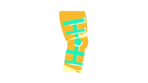 Bandajat genunchi culoare pictogramă animație — Videoclip de stoc