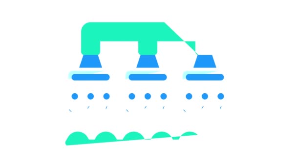 Watering irrigation system color icon animation — Stock Video