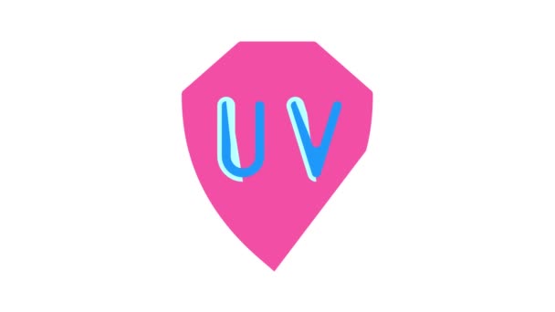 Ultra violeta protección ultravioleta icono de color animación — Vídeo de stock