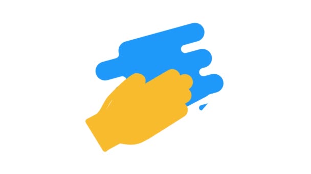 Hand sprida grädde färg ikon animation — Stockvideo