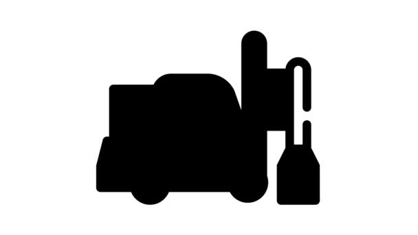 Pilha driver animação ícone preto — Vídeo de Stock