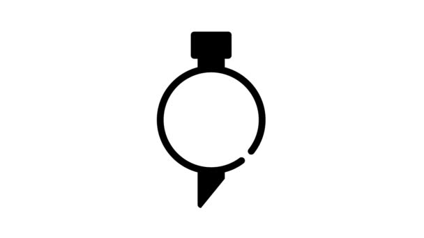 Medidor de dureza o durómetro negro icono de animación — Vídeo de stock