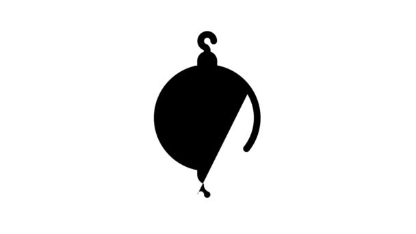 Equipo de medición dinamómetro animación icono negro — Vídeo de stock