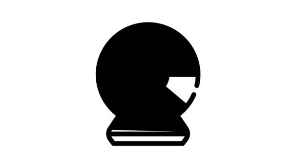 Rueda de la fortuna negro icono de animación — Vídeo de stock