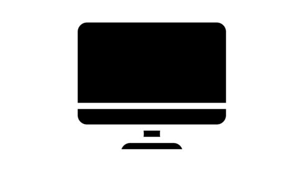 Codierung auf dem Computerbildschirm Glyphen-Symbol-Animation — Stockvideo