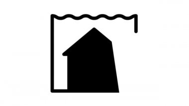 sea level rise black icon animation