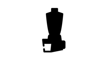 blender kitchen equipment black icon animation