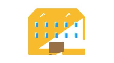 okul binası renk canlandırması