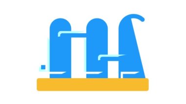 Su filtreleme fabrikası tank renk simgesi canlandırması