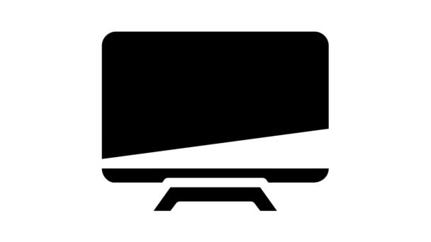 Live loterij tv-scherm glyph pictogram animatie — Stockvideo