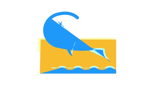 Peixe morte cor ícone animação — Vídeo de Stock