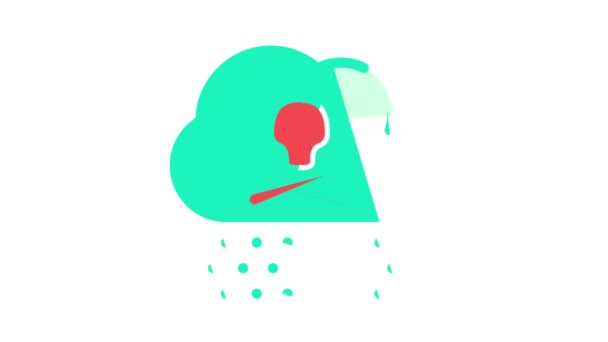 Animação ácida ícone de cor chuva — Vídeo de Stock