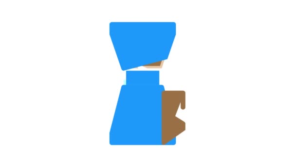 咖啡研磨机彩色图标动画 — 图库视频影像