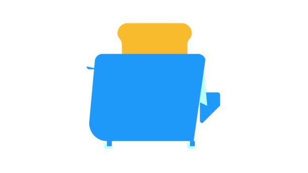 Tostapane friggere pane colore icona animazione — Video Stock