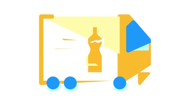 Livraison huile camion couleur icône animation — Video