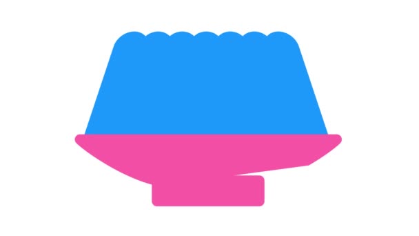 Agar-agar meal color icon animation — Αρχείο Βίντεο