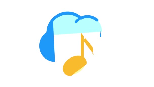 Music cloud storage color icon animation — Video Stock