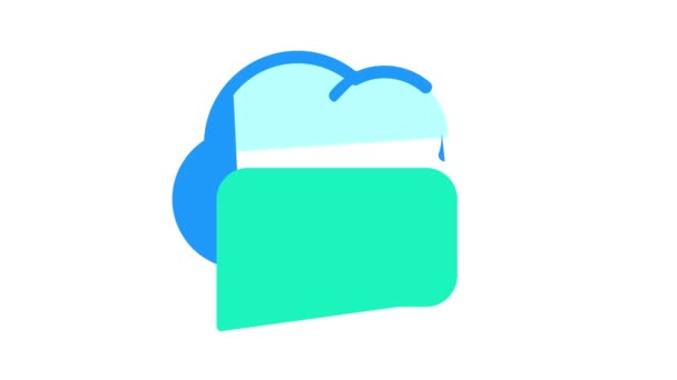 Berichtgeving cloud opslag kleur pictogram animatie — Stockvideo