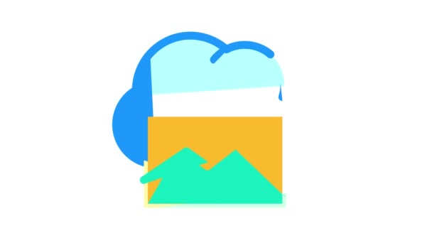 Immagini cloud storage colore icona animazione — Video Stock
