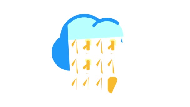 Memprogram animasi ikon warna penyimpanan awan kode biner — Stok Video