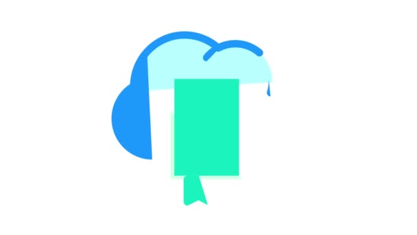 Document cloud storage color icon animation — Stok video
