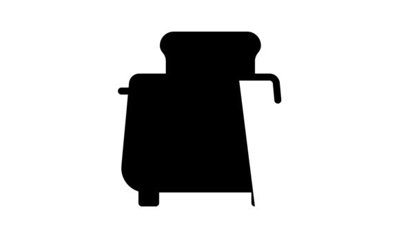 토스터는 빵에 검은 아이콘 애니메이션을 넣는다 — 비디오