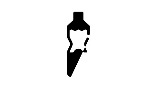 Olive oil bottle black icon animation — стоковое видео